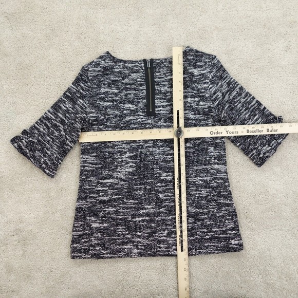 Banana Republic Top Womens Extra Small Blue Half Sleeve Round Neck Zipper Back - Picture 5 of 8